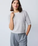 Ann Taylor Sweaters|All Sweaters|Metallic Sweater Tee Silver