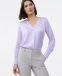 Ann Taylor Tops And Blouses|Mixed Media Pleat Front Top Sunrise Lavender