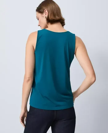 Ann Taylor Tops And Blouses|Mixed Media Tank Top Pacific Shore