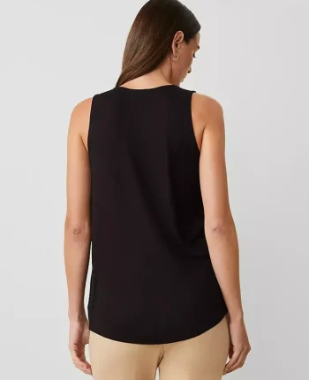 Ann Taylor Tops And Blouses|Mixed Media Tank Top Black