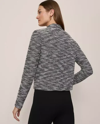 Ann Taylor Tops And Blouses|Mock Neck Cardigan Black Multi