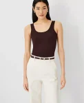 Ann Taylor Tops And Blouses|Modern Seamless Tank Top Espresso Bean