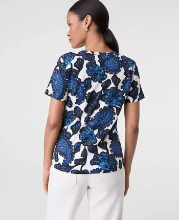 Ann Taylor Tops And Blouses|Paisley Crew Neck Tee Night Sky