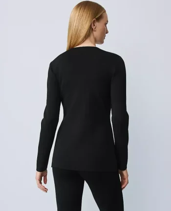 Ann Taylor Sweaters|All Sweaters|Petite Crew Neck Cardigan Black