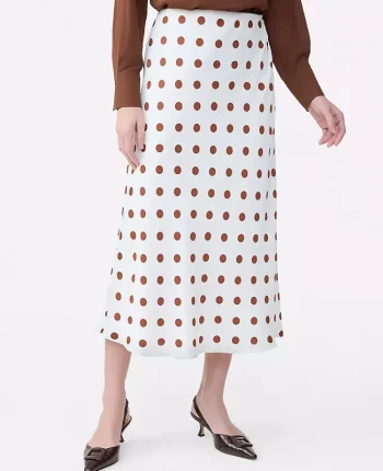 Ann Taylor Petite Skirts|New Petite Styles|Petite Dotted Satin Bias Slip Skirt Tortoise Shell