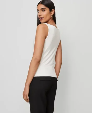 Ann Taylor Tops And Blouses|Petite Draped Cowl Neck Top Winter White