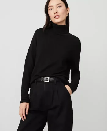 Ann Taylor Petite Sweaters|Petite Essential Turtleneck Sweater Black