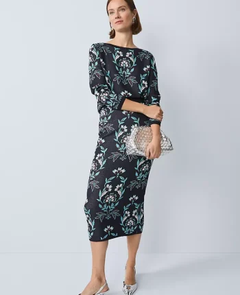 Ann Taylor Skirts|Sweaters|Petite Floral Jacquard Sweater Skirt Night Sky