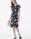 Ann Taylor Petite Dresses|New Petite Styles|Petite Floral Twist Midi Dress Night Sky