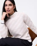 Ann Taylor Petite Sweaters|New Petite Styles|Petite Geo Mock Neck Sweater Sail Cloth