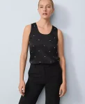 Ann Taylor Tops And Blouses|Petite Pearl Embellished Sleeveless Top Black
