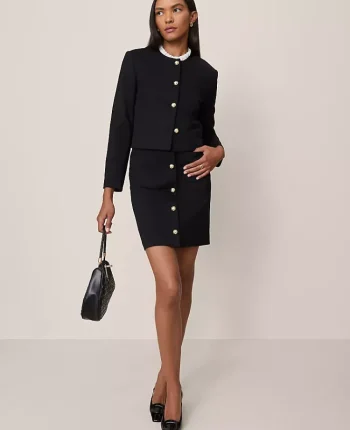 Ann Taylor Skirts|Suits|Petite Pocket Skirt In Ponte Black