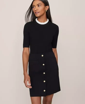 Ann Taylor Skirts|Suits|Petite Pocket Skirt In Ponte Black