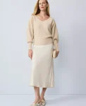 Ann Taylor Petite Skirts|Petite Satin Bias Midi Slip Skirt Feather