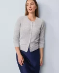 Ann Taylor Sweaters|All Sweaters|Petite Shimmer Ann Cardigan Silver