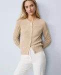 Ann Taylor Sweaters|All Sweaters|Petite Shimmer Ann Cardigan Gold