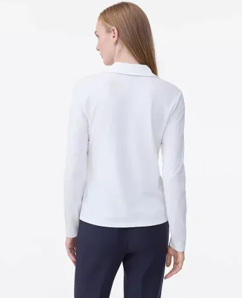 Ann Taylor New Petite Styles|Petite Split Neck Button Down Shirt Winter White