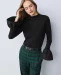 Ann Taylor Tops And Blouses|Petite Taffeta Trim Top Black