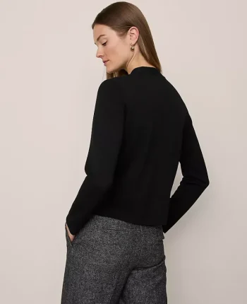 Ann Taylor Sweaters|All Sweaters|Petite V-Neck Sweater Jacket Black