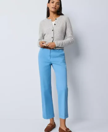 Ann Taylor Petite Pants|Petite Weekend|Petite Weekend Collection Belted Ankle Pant Songbird Blue
