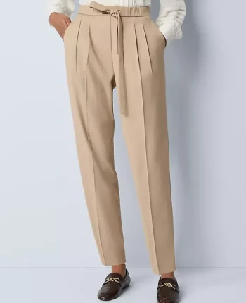 Ann Taylor Petite Pants|Petite Weekend|Petite Weekend Collection High Rise Tapered Pant Fresh Camel