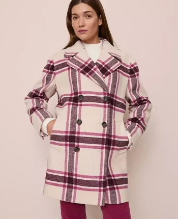 Ann Taylor Jackets And Blazers|Petite Jackets And Blazers|Petite Weekend Collection Plaid Cocoon Coat Seedpearl