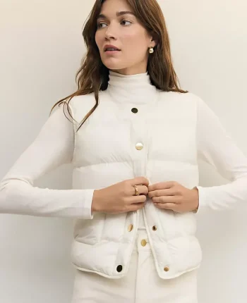 Ann Taylor Jackets And Blazers|Petite Jackets And Blazers|Petite Weekend Collection Quilted Vest Winter White