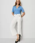 Ann Taylor Pants|Petite Pants|Petite Weekend Collection Sateen Patch Pocket Pant Winter White