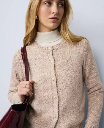 Ann Taylor Sweaters|All Sweaters|Petite Weekend Collection Shimmer Cardigan Gold