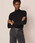 Ann Taylor Petite Weekend|Petite Weekend|Petite Weekend Collection Turtleneck Top Black