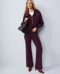 Ann Taylor Pants|Petite Pants|Petite Weekend Collection Waffle Sweater Pant Poised Plum