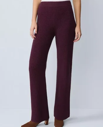 Ann Taylor Pants|Petite Pants|Petite Weekend Collection Waffle Sweater Pant Poised Plum