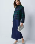 Ann Taylor Sweaters|All Sweaters|Plaid Mock Neck Sweater Rainforest