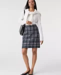 Ann Taylor Skirts|Plaid Tweed A-Line Skirt Pink/Blue Plaid