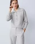 Ann Taylor Sweaters|All Sweaters|Polo Sweater Medium Light Heather Grey