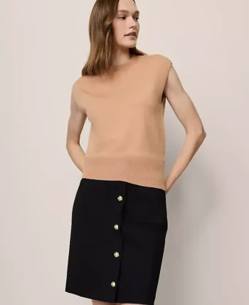 Ann Taylor Sweaters|All Sweaters|Refined Mock Neck Sweater Shell Cafe Au Lait