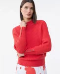 Ann Taylor Sweaters|All Sweaters|Ribbed Button Sweater Fiery Sunset