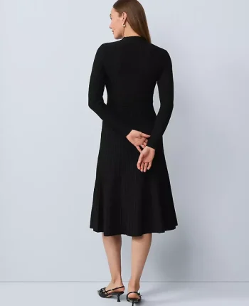 Ann Taylor Dresses|Sweaters|Ribbed Mock Neck Sweater Dress Black