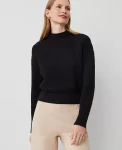 Ann Taylor Sweaters|All Sweaters|Ribbed Mock Neck Wedge Sweater Black