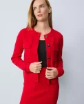 Ann Taylor Sweaters|All Sweaters|Ribbed Sweater Jacket Iconic Red