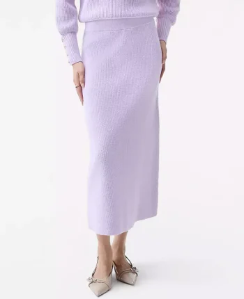 Ann Taylor Skirts|Ribbed Sweater Skirt Sunrise Lavender