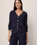 Ann Taylor Sweaters|All Sweaters|Ribbed Wedge Cardigan Night Sky