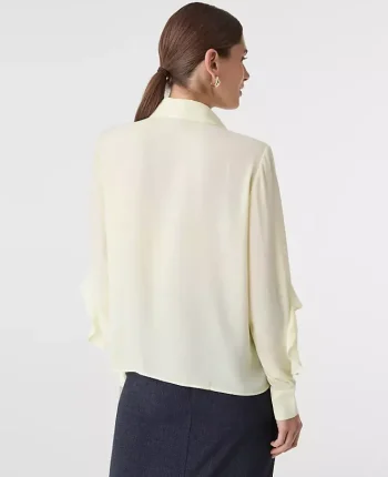 Ann Taylor Tops And Blouses|Ruffle Button Down Shirt Tender Yellow