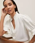 Ann Taylor Tops And Blouses|Ruffle Collar Shirt Winter White