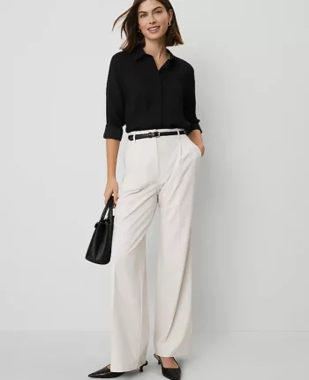 Ann Taylor Tops And Blouses|Satin Essential Shirt Black