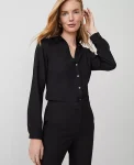 Ann Taylor Tops And Blouses|Satin Essential Shirt Black