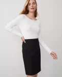 Ann Taylor Skirts|Suits|Seamed Pencil Skirt In Bi-Stretch Black