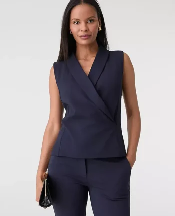 Ann Taylor Tops And Blouses|Shawl Collar Top Night Sky