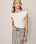 Ann Taylor Tops And Blouses|Sleeveless Boatneck Top Winter White