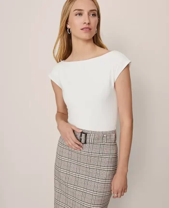Ann Taylor Tops And Blouses|Sleeveless Boatneck Top Winter White